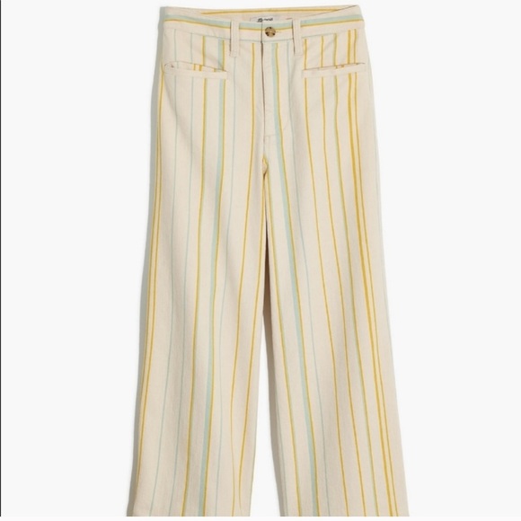 Madewell Pants & Jumpsuits Nwt Madewell Cream Emmett Stripe Wideleg